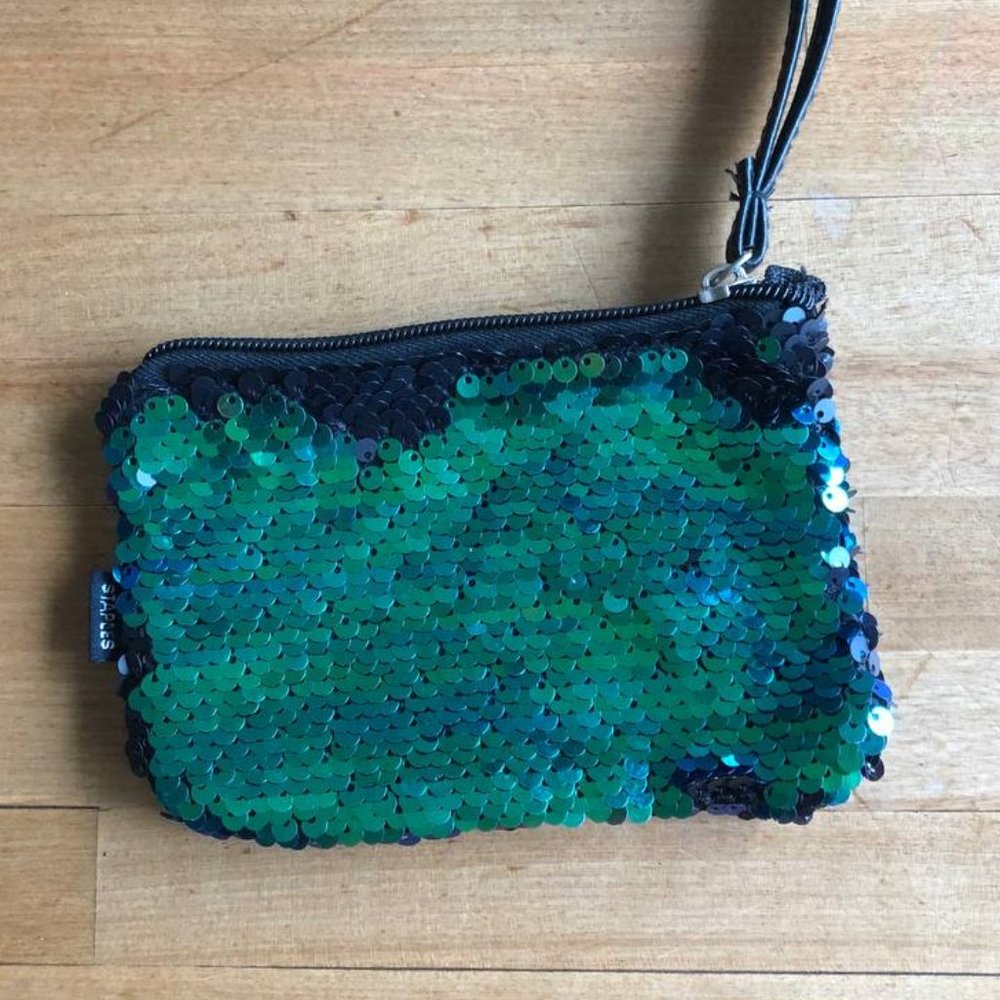 STAPLES Sequins  Zippered Makeup Travel Pouch